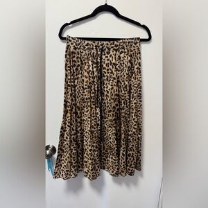 Zara Leopard Print midi skirt